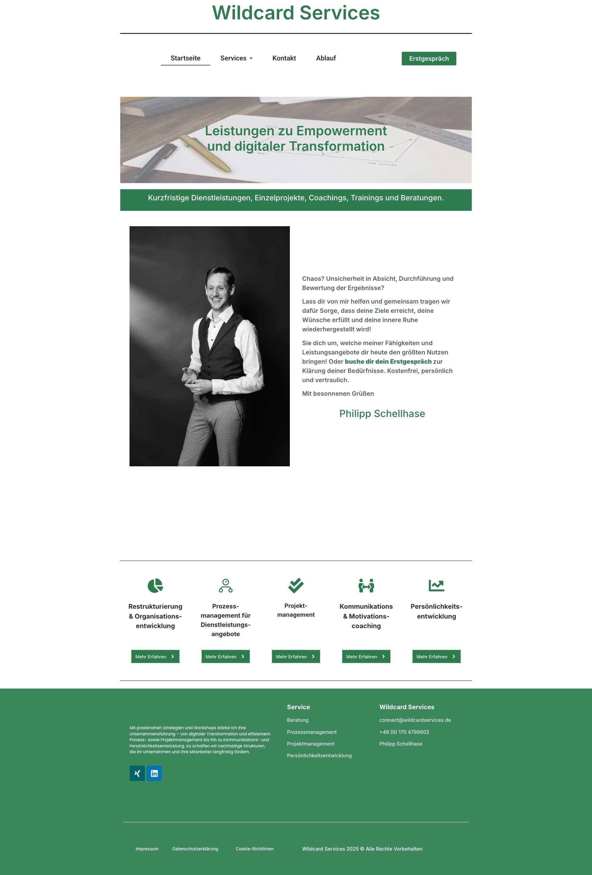 Webseiten-Projekt für Wildcard Services — Dienstleistung, umgesetzt von Arifi Media Solutions